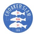 Croaker Slam 2026 Round Vinyl Sticker — Fishing Accomplishment!