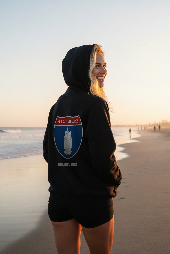 KCS Custom Lures Freeway Shield Hoodie | Fishing Logo Pullover